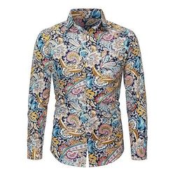 Retrò Vintage Anni '70 Camicia Hippie Paisley Costume Per uomo Feste Abbigliamento quotidiano Parata dell'Orgoglio Adulti Camicia