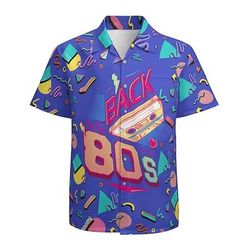 Retrò Vintage Anni '80 Camicia Camicia Aloha Disco Geometrico Costume Per uomo Vacanza Feste Parata dell'Orgoglio Adulti Camicia