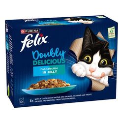 24x85g Fish Selection in Jelly Doubly Delicious Felix As Good As It Looks Wet Cat Food