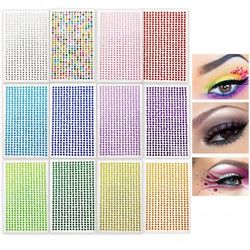 TEMU 5400pcs Of Sparkling , Corner Gem Stickers, Facial Decoration Stickers, A Set Of 12 Colors.
