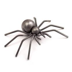 'Modern Eco-Friendly Recycled Metal Figurine of a Tarantula'