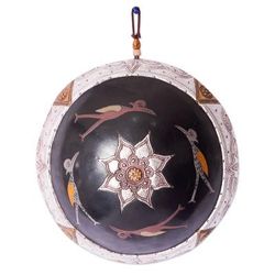 Kumbu I,'African Wood Wall Art with Embossed Aluminum & Brass Accents'