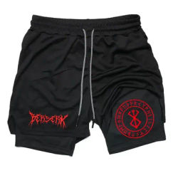 Men'S Compression Shorts Summer 2 In 1 Double Layered Shorts Gym Fitness Running Training Shorts Casual Quick Dry Beach Shorts