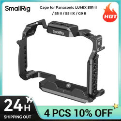 SmallRig Cage for Panasonic LUMIX S1R II / S5 II / S5 IIX / G9 II with Quick Release NATO Rails,Arca-Swiss Bottom Plate 4902