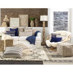 Lennig 14"L x 22"W Wool Ivory/Cream/Light Beige/Medium Gray/Tan Lumbar Pillow - Boutique Rugs