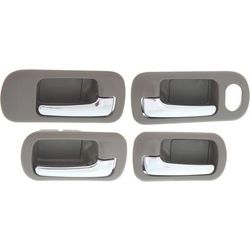 Replacement Interior Door Handle Brown bezel with chrome lever, Front & Rear, Driver Passenger Side, SET-REPHD462356-4