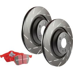 EBC Brake Disc and Pad Kit S4 Redstuff Ceramic USR Sport Slotted Rotors, Front, S4KF1804