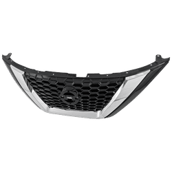 Replacement Grille Assembly Plastic Painted Black Grille, 1-year unlimited-mileage warranty RN07010034