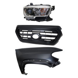 Replacement Grille Assembly Plastic Painted Black Grille, 1-year unlimited-mileage warranty KIT-031323-25001