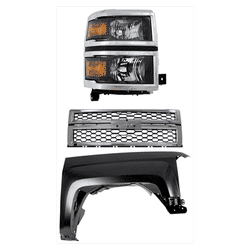 Replacement Grille Assembly Plastic Chrome Grille, 1-year unlimited-mileage warranty KIT-022123-16501