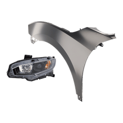 Replacement Fender Steel Primed, Front, Driver Side, 1-year unlimited-mileage warranty KIT-030323-28405