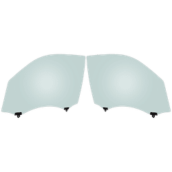 Replacement Door Glass, Front, Driver & Passenger Side, 1-year unlimited-mileage warranty SET-RT48010009