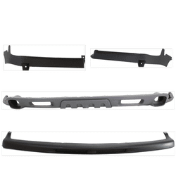 Replacement Valance Plastic Textured Gray Air Deflector, Front, 1-year unlimited-mileage warranty KIT-072324-222