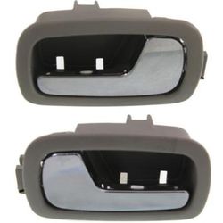 Replacement Interior Door Handle Gray bezel with chrome lever, Front, Driver & Passenger Side, SET-REPC462397