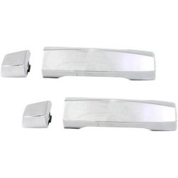 Replacement Exterior Door Handle Chrome, Rear, Driver & Passenger Side, 1-year unlimited-mileage warranty SET-REPT494716-2