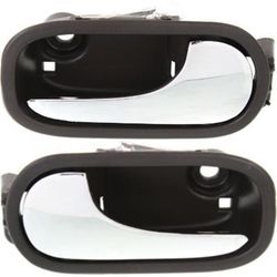 Replacement Interior Door Handle Brown bezel with chrome lever, Front, Driver & Passenger Side, SET-REPCV462331
