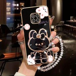 TEMU Mate20pro Diamond Wrist Lanyard Makeup Rabbit Phone Holder On For Huawei 20