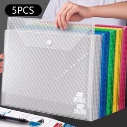 TEMU A4 Transparent Diagonal Stripe Document Bag, Waterproof File Pouch, Office Stationery, Exam Paper Storage Bag, Back-to-school Supplies.