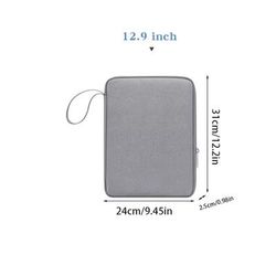 TEMU Polyester Tablet Storage Bag, Protective Sleeve For 10.5-13 Inch Tablets, 11-12.9 Inch Laptops, Durable Carrying Case With Pocket, Notebook Computer Pad, Office Supplies, Grey