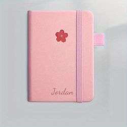 TEMU Custom Engraved A6/a7 Journal Notebooks With Pocket - Set Of 1, Leather Personalized Diary, Water-resistant Plain Notepads, Ideal For Students, Birthday, Teacher Gifts, Office And Daily Use