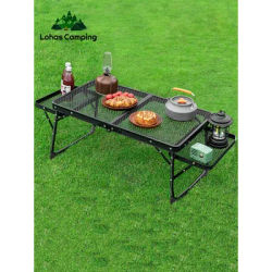 Lohascamping Camping Home Mesh Folding MDF Table lightweight Folding Backpacking auxiliary mini side portable table dining table