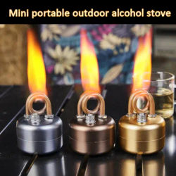 Portable Mini Aluminum Alloy Liquid Alcohol Stove, Outdoor Camping Backpack Cooking Stove, Barbecue Travel Climbing Survival, Large Fire, Ultra Light Oven, Small Burner with Stand Gas Stove