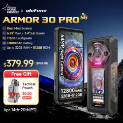 【World Premiere】Ulefone Armor 30 Pro 5G Rugged Phone Android 14 Smartphone 6.9" 120Hz 32GB+512GB 12800mAh Night Camera 64MP NFC