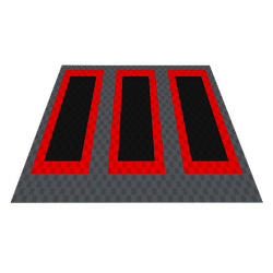Swisstrax 3-Car Garage Bundle In Ribtrax Pro Tiles (Parking Bays - Grey, Red, Black)