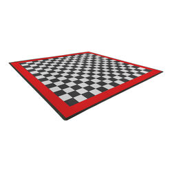 Swisstrax Double Car Garage Floor Mat In Diamondtrax Home Tiles (Border - Black, White, Red)