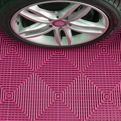 Swisstrax Carnival Pink Ribtrax Pro Garage Floor Tile (24-Pack)