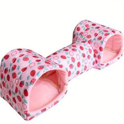 TEMU Comfortable Hamster Hiding Suitable For All - Polyester Small Pet Nest With Tunnel Villa, Suitable For Guinea Pigs, Candy Gliders, Etc