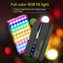 Andoer M160 RGB LED Video Light 2700-6500K Handheld Photography Fill Lamp CRI95+ Built-in 1800mah Cold Shoes Vlog Pocket Lamp