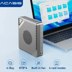 Acasis USB-C 4-Bay 40Gbps SSD Enclosure 32TB RAID 0/1/5/10 for Mac/PC, 4K/8K Video Editing & Pro Content Creator