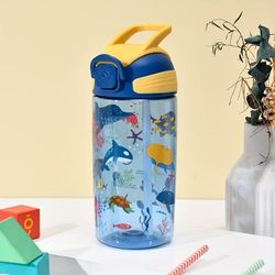 TEMU A 550m Plastic Water Cup With A Silicone Straw, Portable Gift Cup, Outdoor Shatterproof Water Bottle, .
