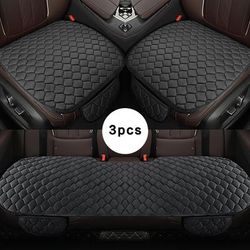 TEMU 1pc/3pcs Car Seat Cover Winter Warm Seat Cushion, Anti-slip Universal Front/rear Seat Breathable Pad For Vehicle Auto Car Seat Protector