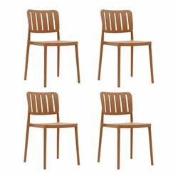 Set 4 sedie impilabili in polipropilene arancione