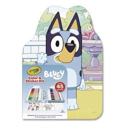 Crayola Bluey Color and Sticker Kit, (26) Pip-Squeaks Skinnies Washable Markers, (20) Coloring Pages, (1) Sticker Sheet (CYO41235)