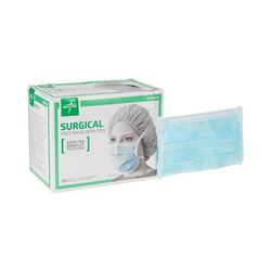 Medline Basic Surgical Mask with Ties, Spunbond Polypropylene Outer, Cellulose Inner, 50/BX (NON27402Z)