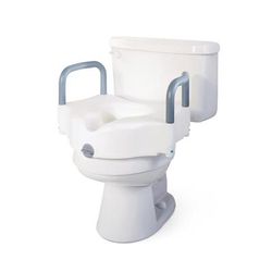 Medline 5" Raised Locking Toilet Seat, With Arms, 400 lb. Weight Capacity, 1/CS (G4-502RX1)