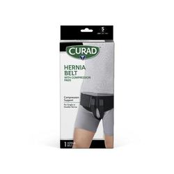 Curad Hernia Belt with Removable Compression Pads, Hook-and-Loop Closure, Elastic, Black, Size S, Retail Packaging, 1 EA (CURORT224SHH)