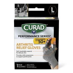 Curad Performance Series 50+ Arthritis Support Gloves, Size L, 4/CS (CURSR19400LD)