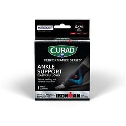 Curad Performance Series IRONMAN Elastic Pull-Over Ankle Support, Size S/M, 1 EA (CURIM2610SMHH)