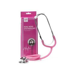 Medline Dual-Head Stethoscope, Pink, 1 EA (MDS926209)