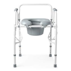 Medline Padded Steel Drop-Arm Commode, 350 lb. Weight Capacity, 1 EA (G1-301DPX1)