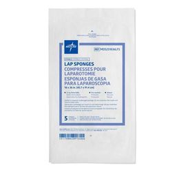 Medline X-Ray Detectable Sterile Lap Sponge, 18" x 36", 5/Pack, 5/PK (MDS251836LF5H)