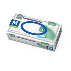 Medline Professional Powder-Free Textured Nitrile Exam Gloves with Aloe, Size M, 100/BX (PRO31762H)