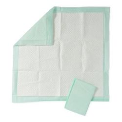Medline Protection Plus Underpad, Moderate Absorbency, 36" x 36", Green, Quilted, Inner Packs of 5/Bag, 50/CS (MSC281271P)