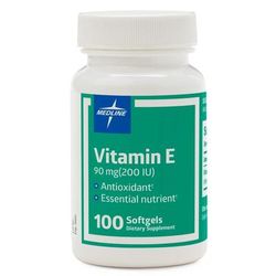 Medline Vitamin E Softgel, 90 mg, 100/Bottle, 64 Bottles/Case, 64/CS (OTCM00018)