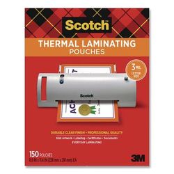 Scotch Laminating Pouches, 3 mil, 8.9" x 11.4", Clear, 150/Pack (MMMTP3854150)