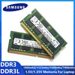 SAMSUNG Laptop RAM DDR3 DDR3L Memory Ram 2GB 4GB 8GB SODIMM Notebook 1066MHz 1600MHz 1866MHz High Performance Memoria 1.35/1.5V